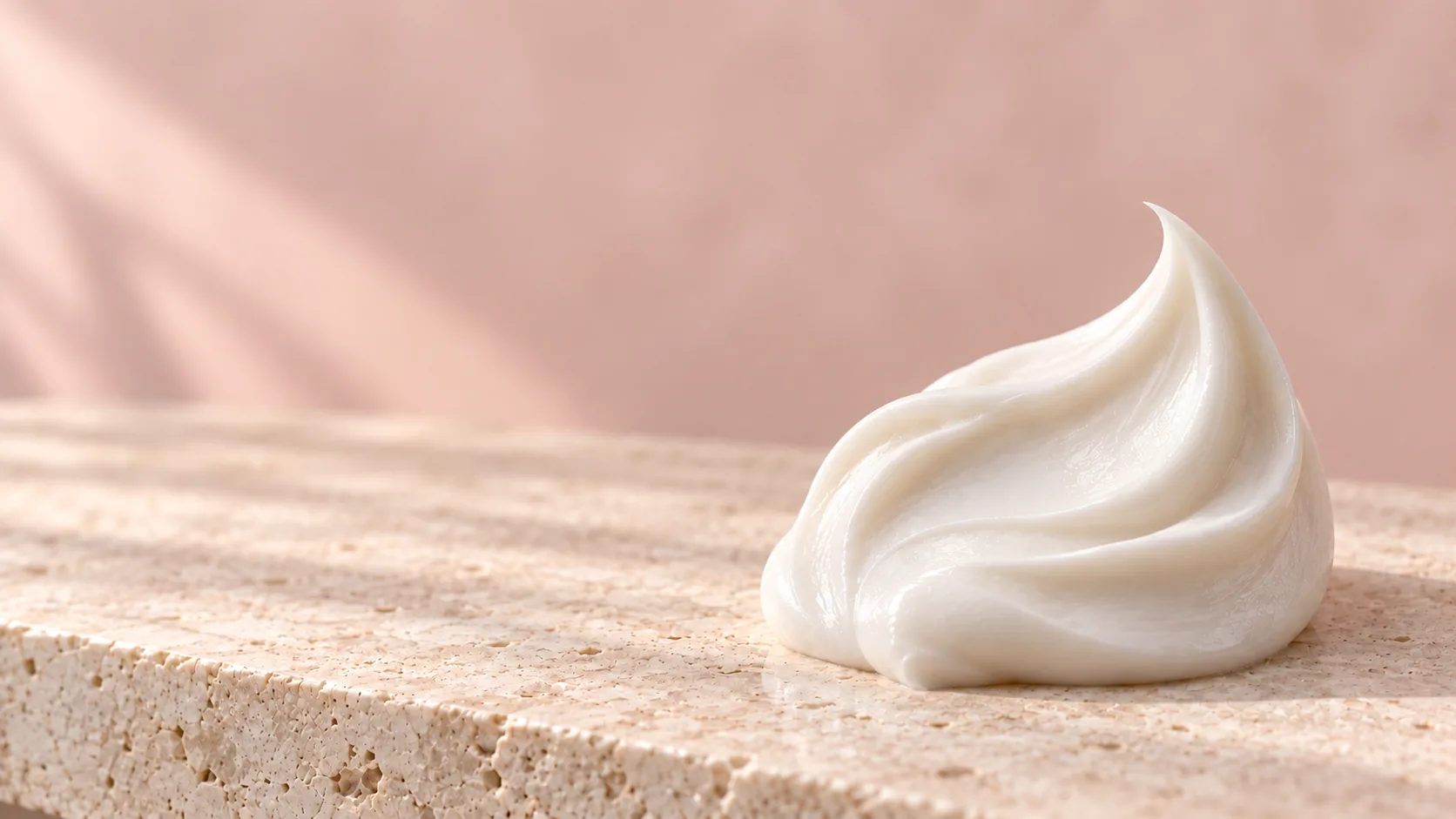 A swirl of PyratineXR Crème on the stone shelf